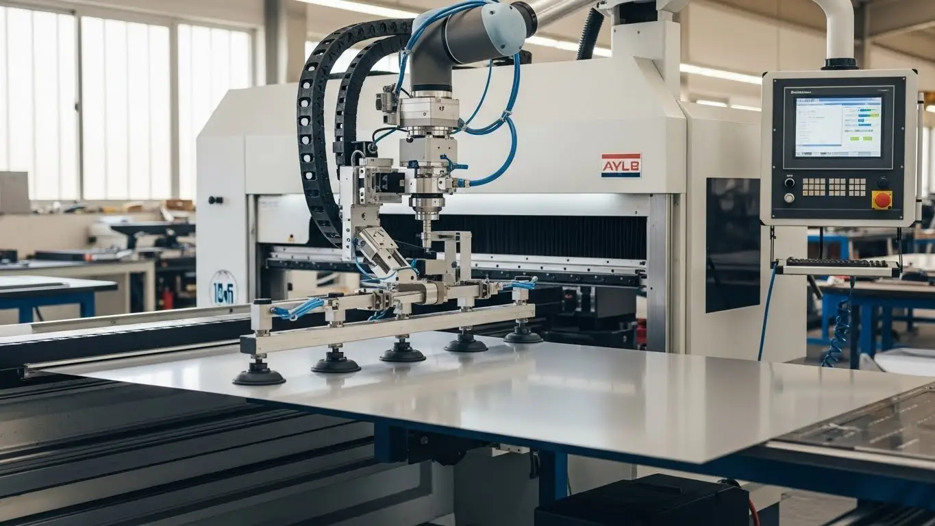 Pliage de panneaux avec ventouse CNC alimentant