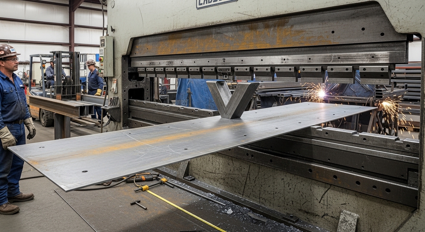 Frein à pression robuste pour plaque d’acier